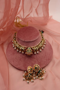 meena jhumka necklace set