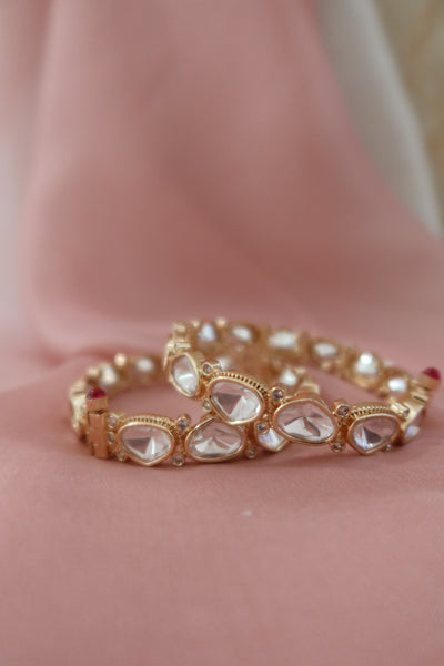 classic noor kundan bangle set (openable)