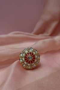 ruby noor kundan ring (adjustable)