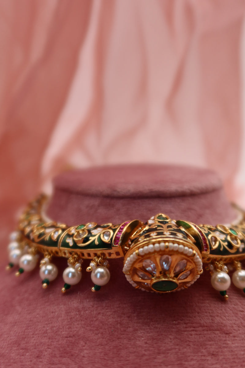 meena jhumka necklace set