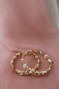 classic noor kundan bangle set (openable)