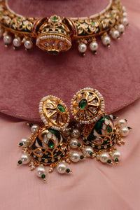 meena jhumka necklace set