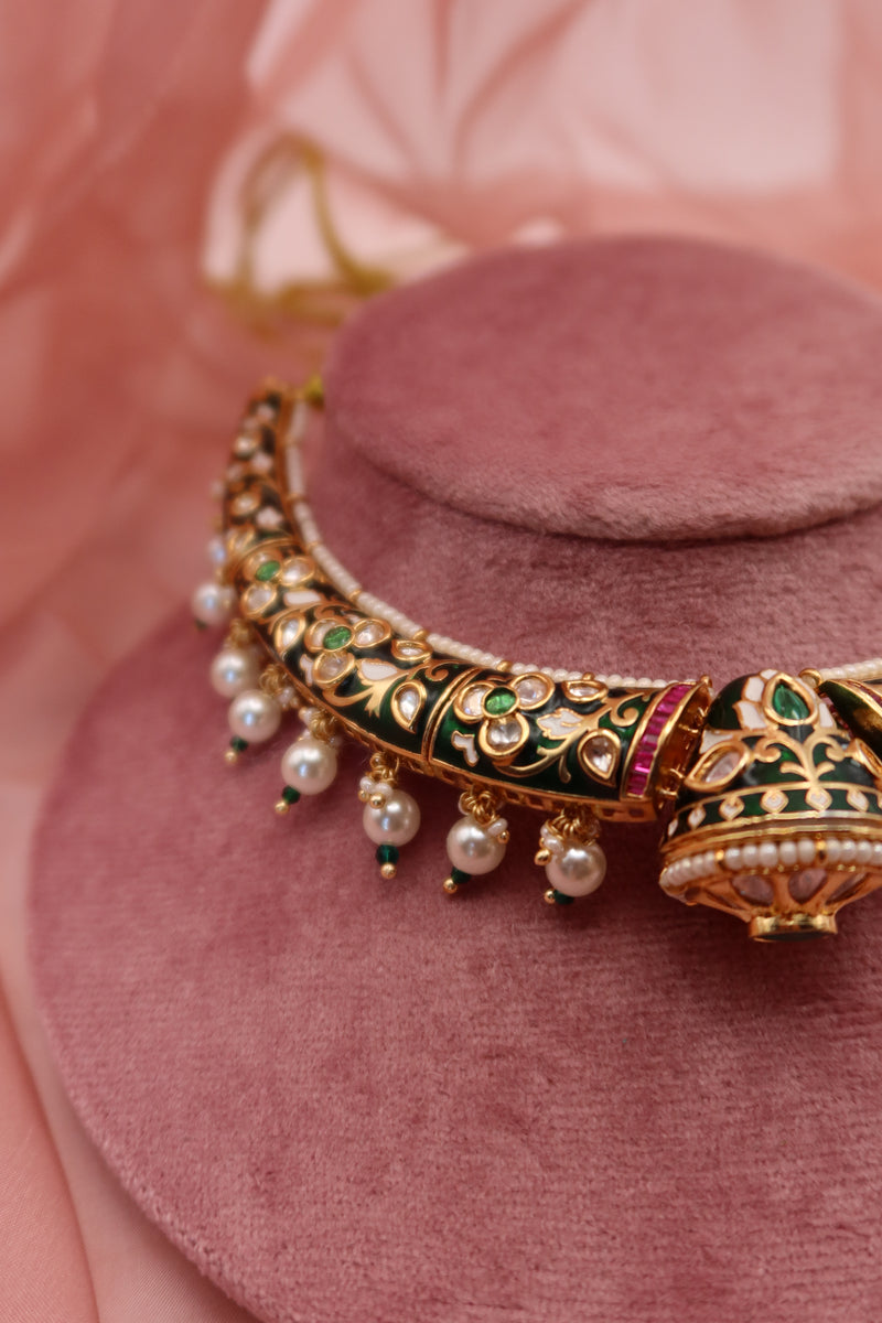 meena jhumka necklace set