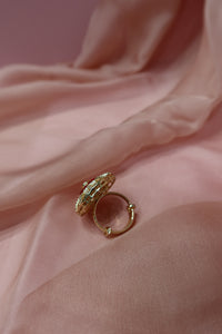 ruby noor kundan ring (adjustable)