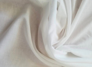 off-white mercerized cotton voile fabric, 45" width