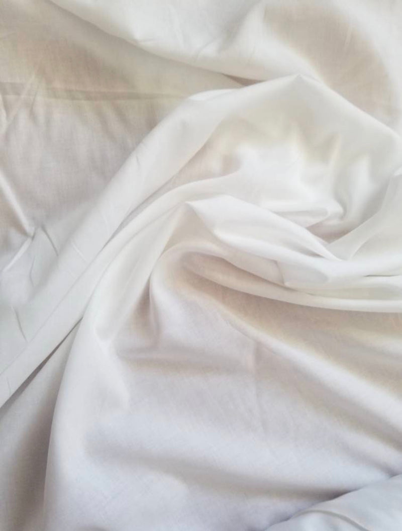 off-white mercerized cotton voile fabric, 45" width