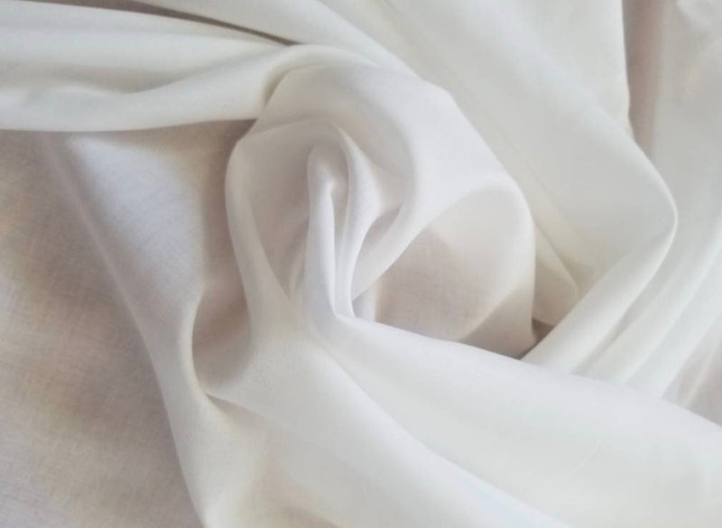 off-white mercerized cotton voile fabric, 45" width