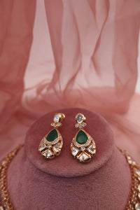 emerald drop necklace set