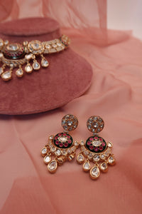 zeenat moissanite kundan necklace set