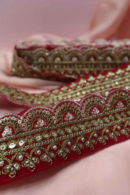 hand beaded scalloped trimming