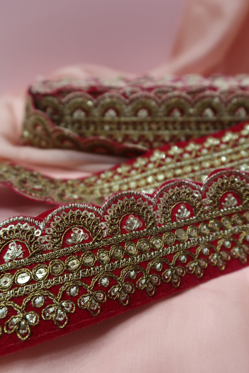 hand beaded scalloped trimming