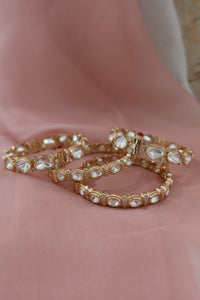 classic noor kundan bangle set (openable)