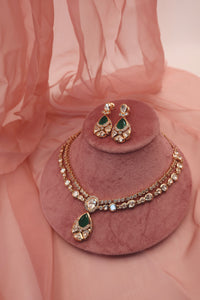 emerald drop necklace set