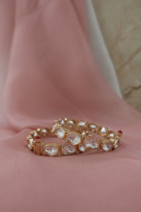 classic noor kundan bangle set (openable)