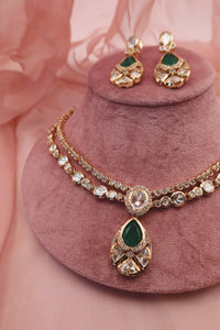 emerald drop necklace set