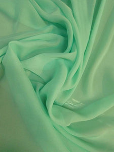 teal green polyester chiffon, 54" wide