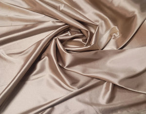 latte taupe stretch charmeuse satin, 60" wide