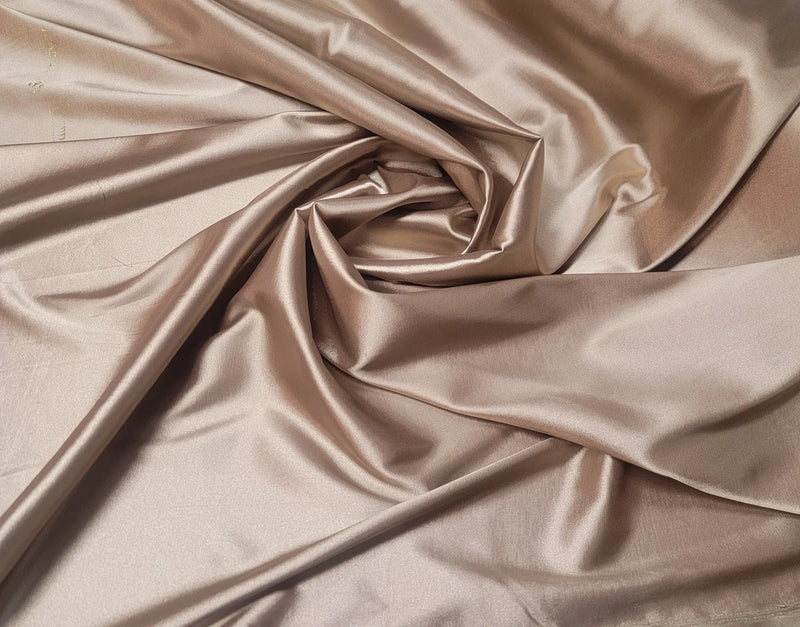 latte taupe stretch charmeuse satin, 60" wide
